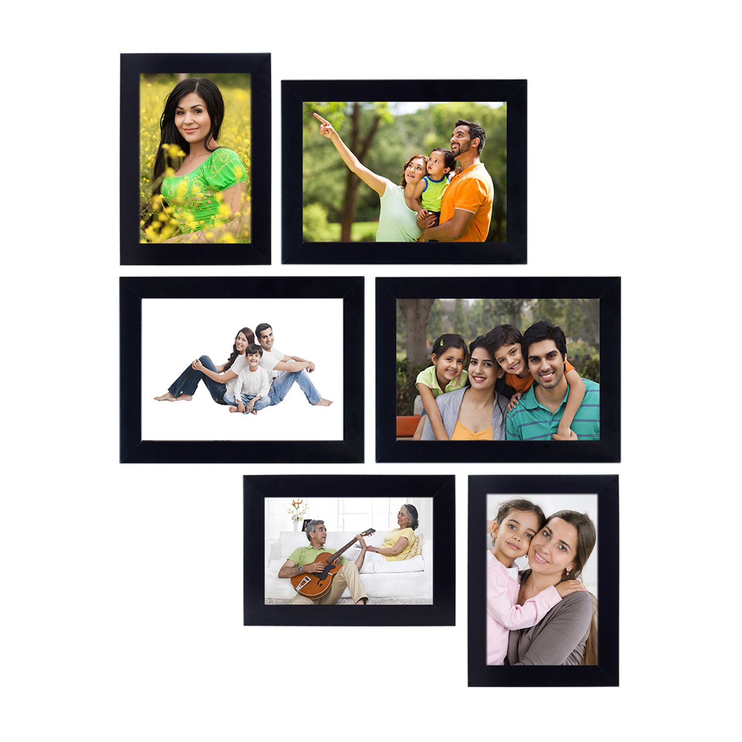 Collage Photo Frames (Set of 6, Wall Hanging),Black – Daarubaz